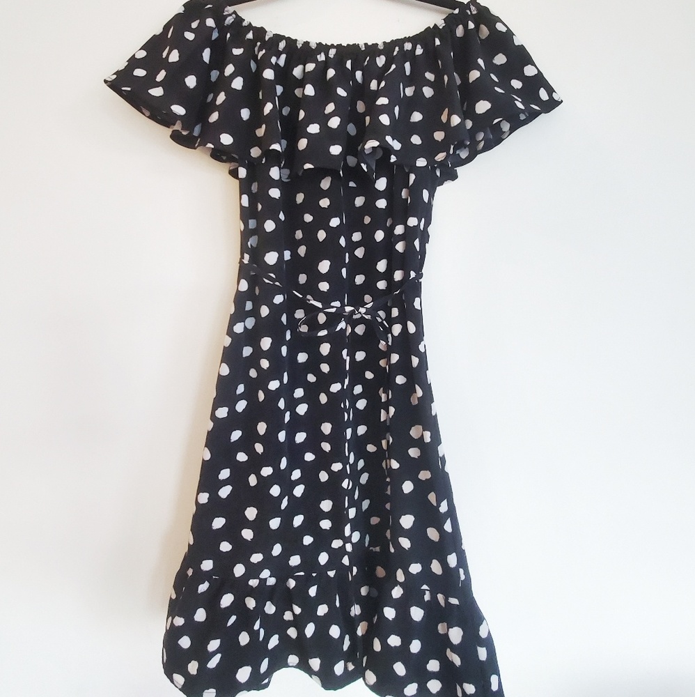 Black and white polka dot dress